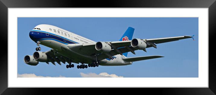 First A-380 for Global Airlines Framed Mounted Print by Allan Durward Photography
