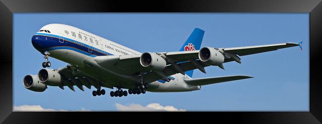 First A-380 for Global Airlines Framed Print by Allan Durward Photography
