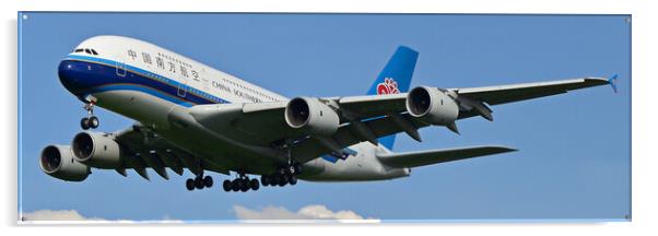 First A-380 for Global Airlines Acrylic by Allan Durward Photography