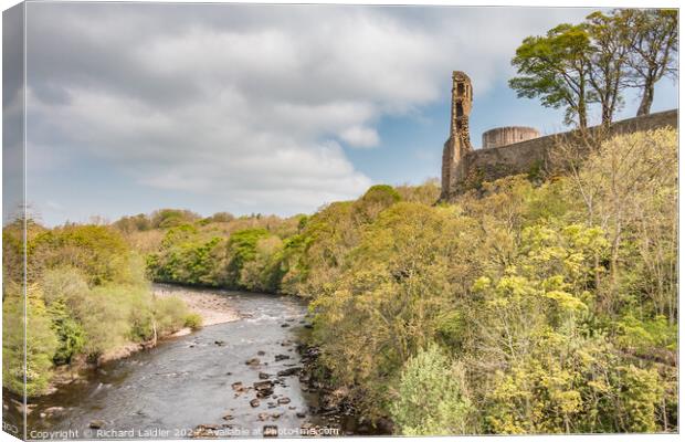 Barnard Castle and River Tees from County Bridge Canvas Print by Richard Laidler