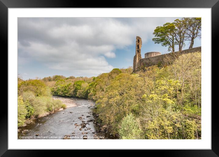 Barnard Castle and River Tees from County Bridge Framed Mounted Print by Richard Laidler