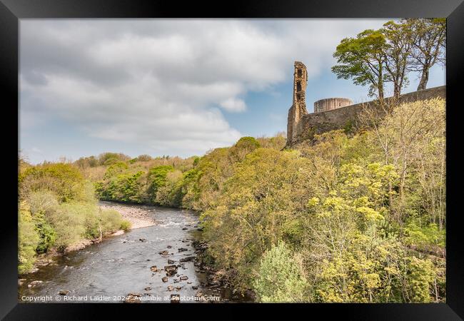 Barnard Castle and River Tees from County Bridge Framed Print by Richard Laidler