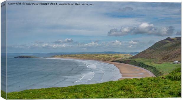 Rhossili Bay Gower Canvas Print by RICHARD MOULT