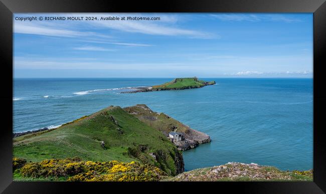 Worms Head at Rhossili on Gower , South Wales Framed Print by RICHARD MOULT
