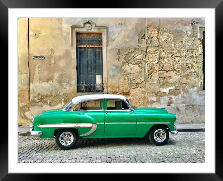 Cuban car Framed Mounted Print by Ian Barnes