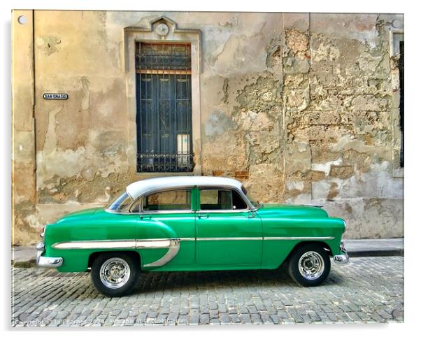 Cuban car Acrylic by Ian Barnes