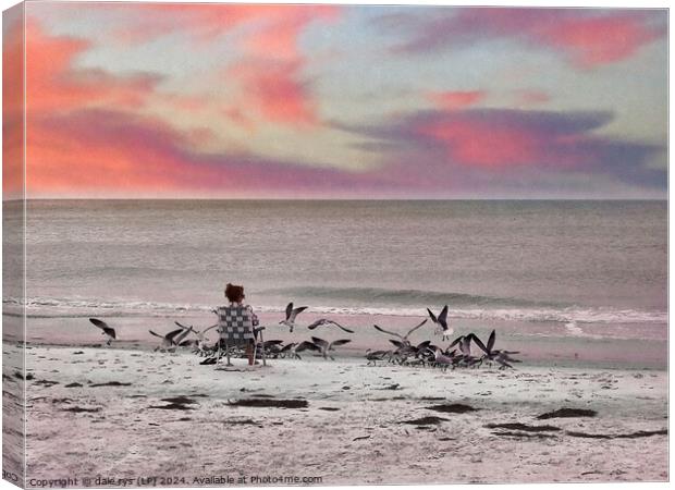 TIME OUT FLORIDA BEACH PINK Canvas Print by dale rys (LP)