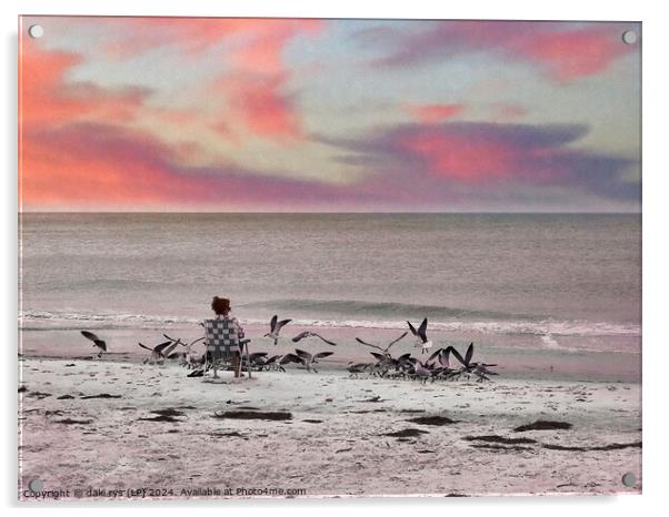 TIME OUT FLORIDA BEACH PINK Acrylic by dale rys (LP)