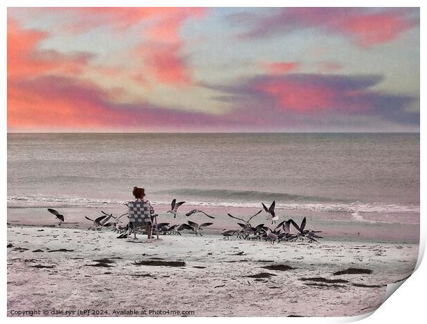 TIME OUT FLORIDA BEACH PINK Print by dale rys (LP)
