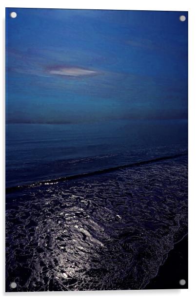 Filey beach sea view 2, dark edit Acrylic by Paul Boizot