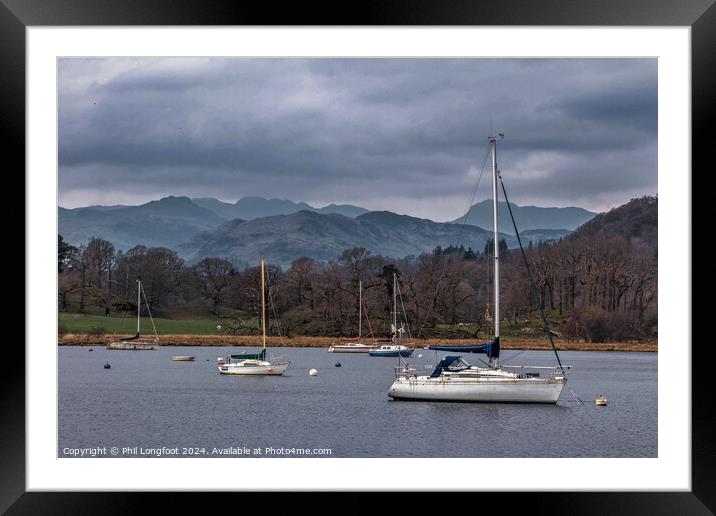 North Shore of Lake Windermere near Ambleside Cumbria  Framed Mounted Print by Phil Longfoot