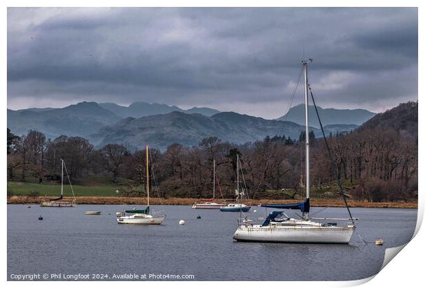 North Shore of Lake Windermere near Ambleside Cumbria  Print by Phil Longfoot