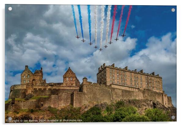 Edinburgh Castle and the Red Arrows Acrylic by Ian Barnes