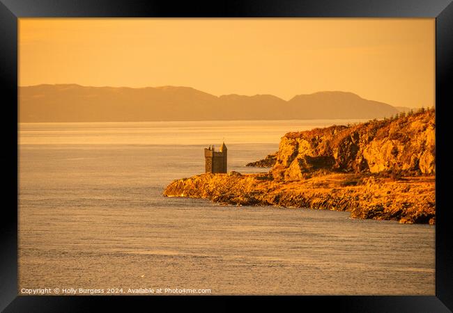 Sailing by Glengorm Castle Isle of Mull at sunrise  Framed Print by Holly Burgess