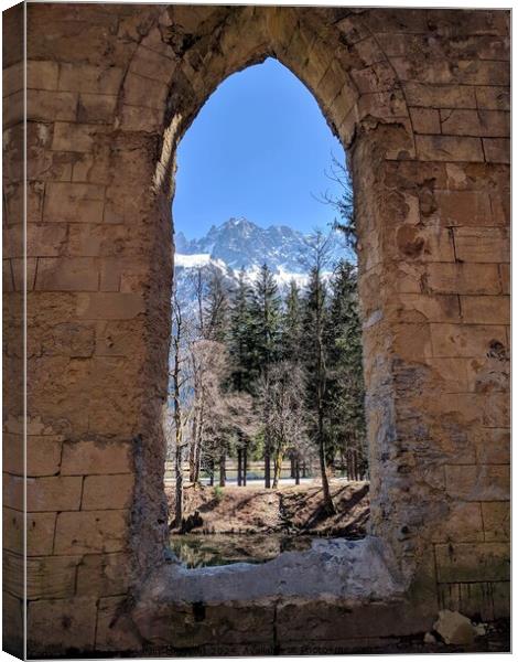 Archway view of Alps Canvas Print by Robert Galvin-Oliphant