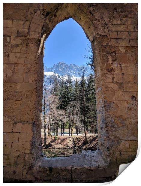 Archway view of Alps Print by Robert Galvin-Oliphant