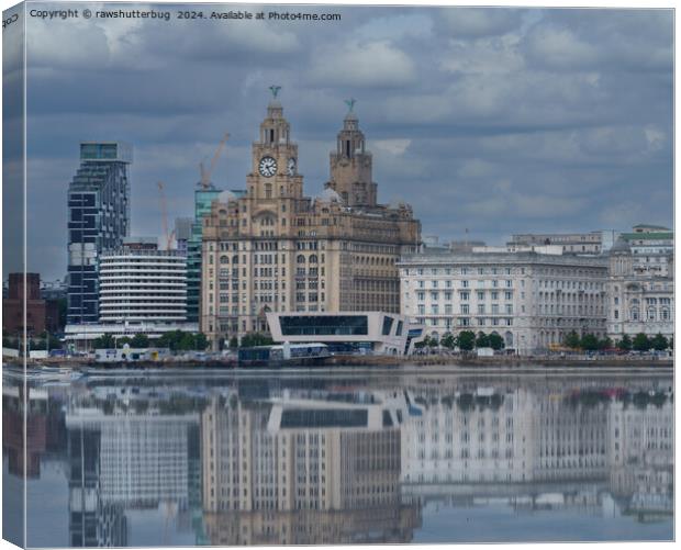 Liverpool Skyline Reflection Canvas Print by rawshutterbug 