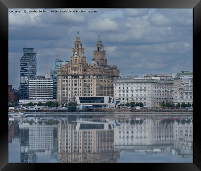 Liverpool Skyline Reflection Framed Print by rawshutterbug 