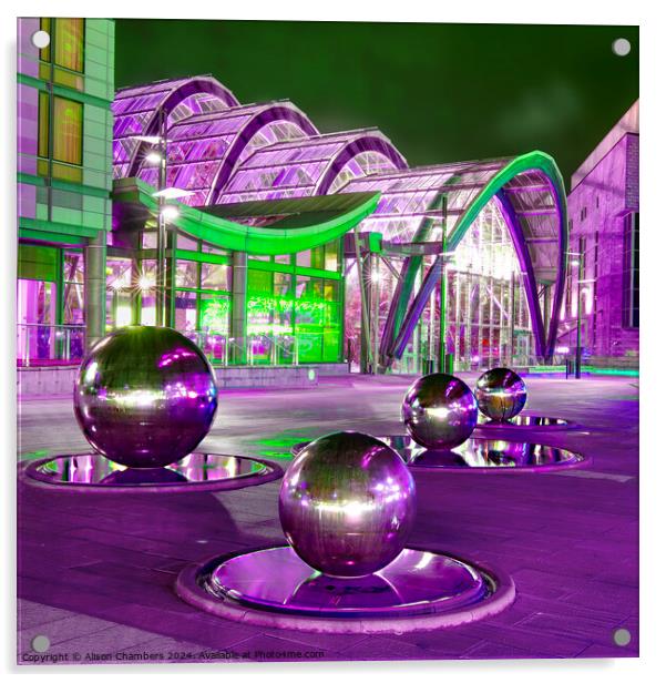 Sheffield in Purple  Acrylic by Alison Chambers