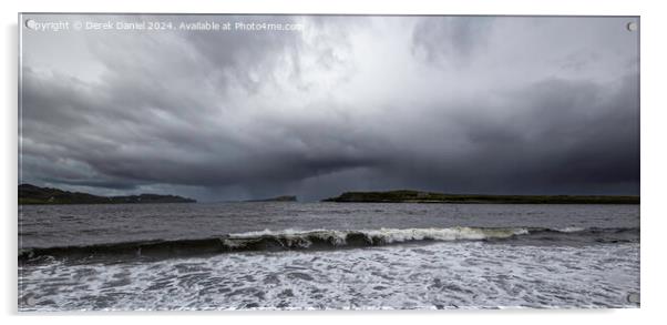 Majestic storm brewing over Staffin Bay Acrylic by Derek Daniel