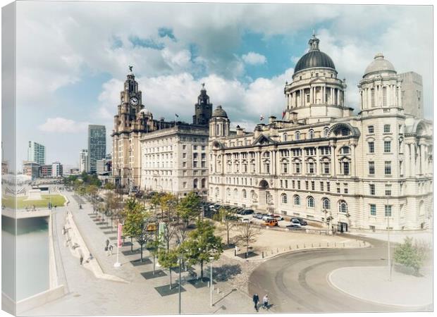 The Three Graces Liverpool Canvas Print by Sheila Ramsey