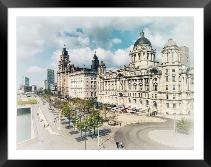 The Three Graces Liverpool Framed Mounted Print by Sheila Ramsey