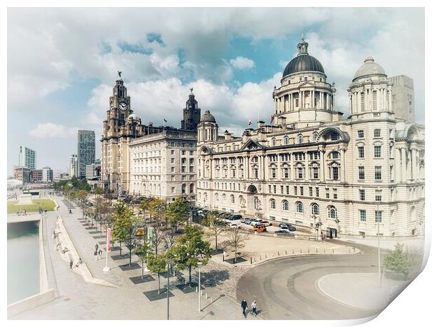 The Three Graces Liverpool Print by Sheila Ramsey