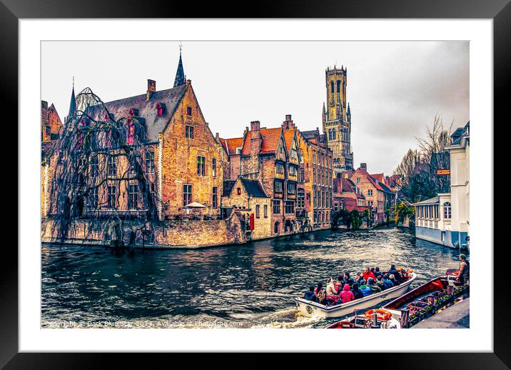 The city of Bruges Framed Mounted Print by Dark Blue Star
