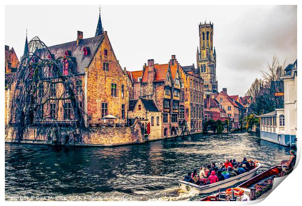 The city of Bruges Print by Dark Blue Star