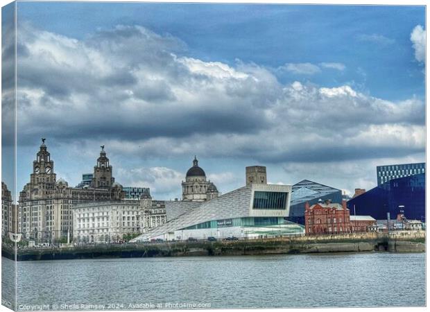 Liverpool skyline from the River Mersey Canvas Print by Sheila Ramsey