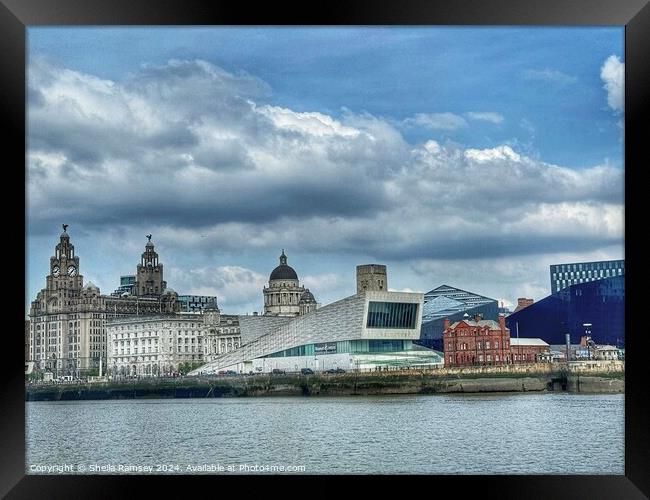 Liverpool skyline from the River Mersey Framed Print by Sheila Ramsey