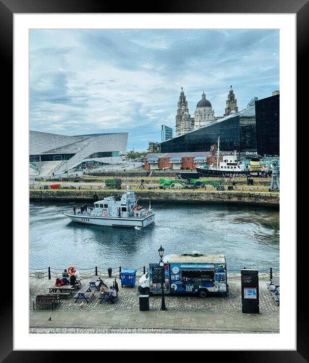 Liverpool Dock Scene Framed Mounted Print by Sheila Ramsey