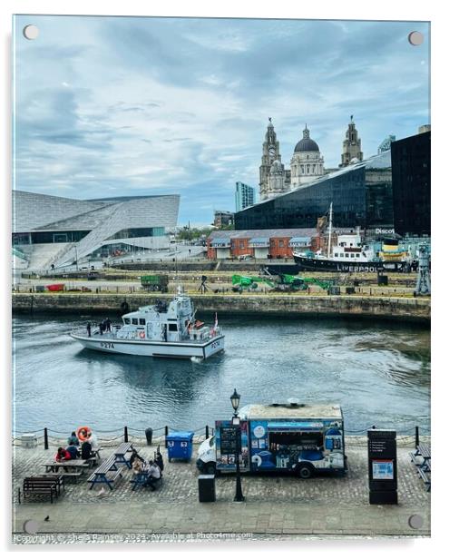 Liverpool Dock Scene Acrylic by Sheila Ramsey