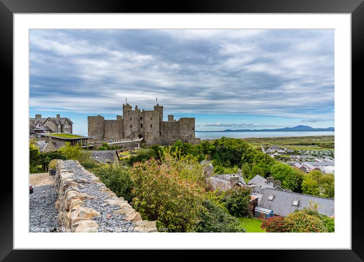 Views of Harlech Castle on the North wales coast Framed Mounted Print by Gail Johnson