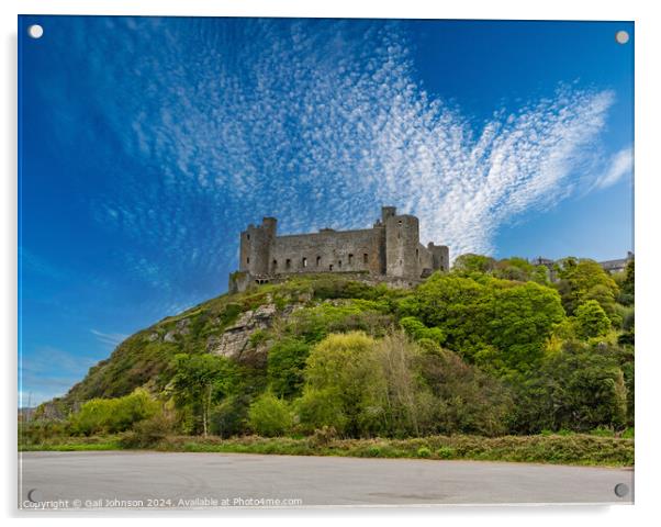 Views of Harlech Castle on the North wales coast Acrylic by Gail Johnson