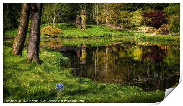 In an English country garden Print by Clive Ingram