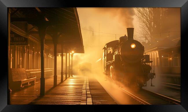 Restored Steam Engine Sunrise Splendour  Framed Print by T2 