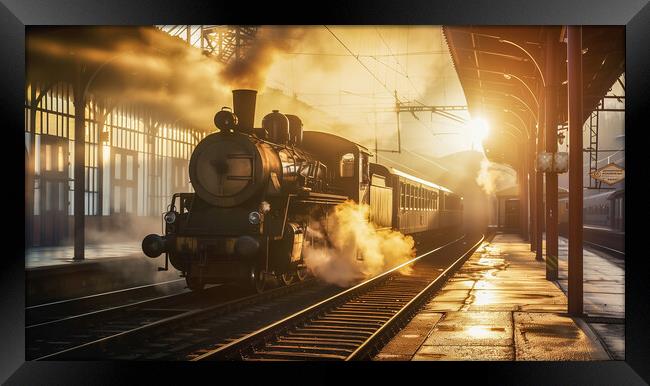 Restored Steam Engine Sunrise Splendour  Framed Print by T2 