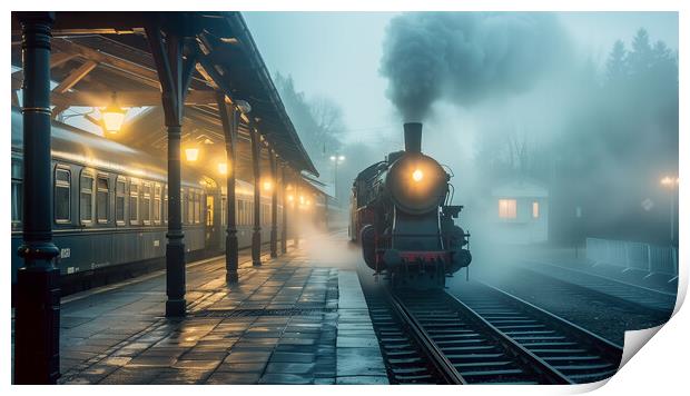 Restored Steam Engine Sunrise Splendour  Print by T2 