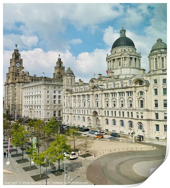 The Liverpool Three Graces Print by Sheila Ramsey