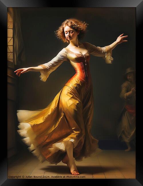Elegant Dancing Framed Print by Julian Bound