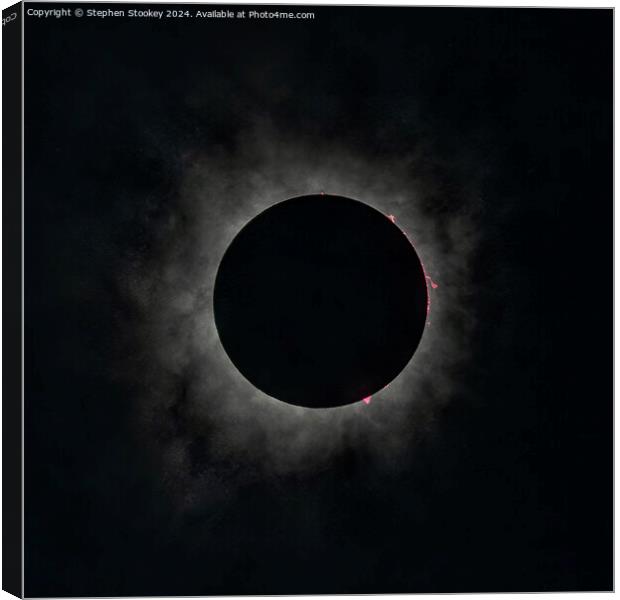 Total Solar Eclipse - April 8, 2024 Canvas Print by Stephen Stookey