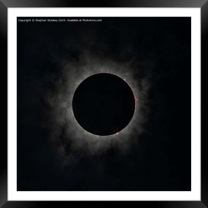 Total Solar Eclipse - April 8, 2024 Framed Mounted Print by Stephen Stookey