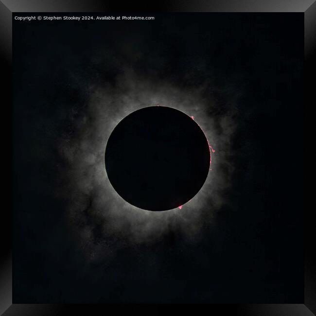 Total Solar Eclipse - April 8, 2024 Framed Print by Stephen Stookey