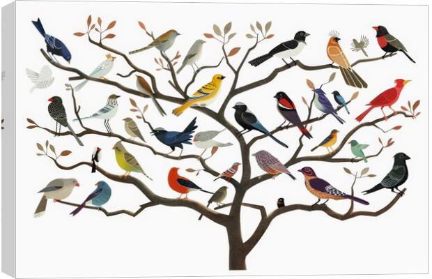 A branching tree diagram depicting the evolution of different bi Canvas Print by Michael Piepgras
