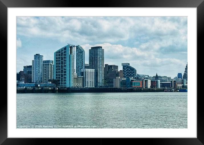 Liverpool Skyline Framed Mounted Print by Sheila Ramsey