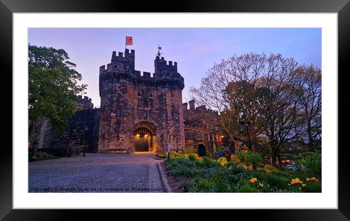 Lancaster Castle Twilight Framed Mounted Print by Michele Davis