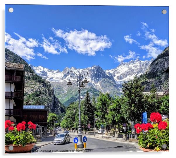 Italian alpine resort  Acrylic by Robert Galvin-Oliphant