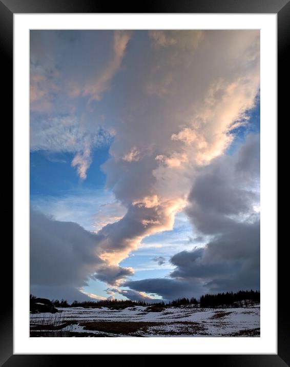 Massive cloud above a snowy landscape  Framed Mounted Print by Robert Galvin-Oliphant