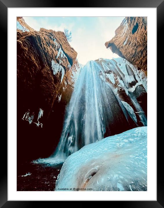 Inside a Waterfall Iceland Framed Mounted Print by Alice Rose Lenton